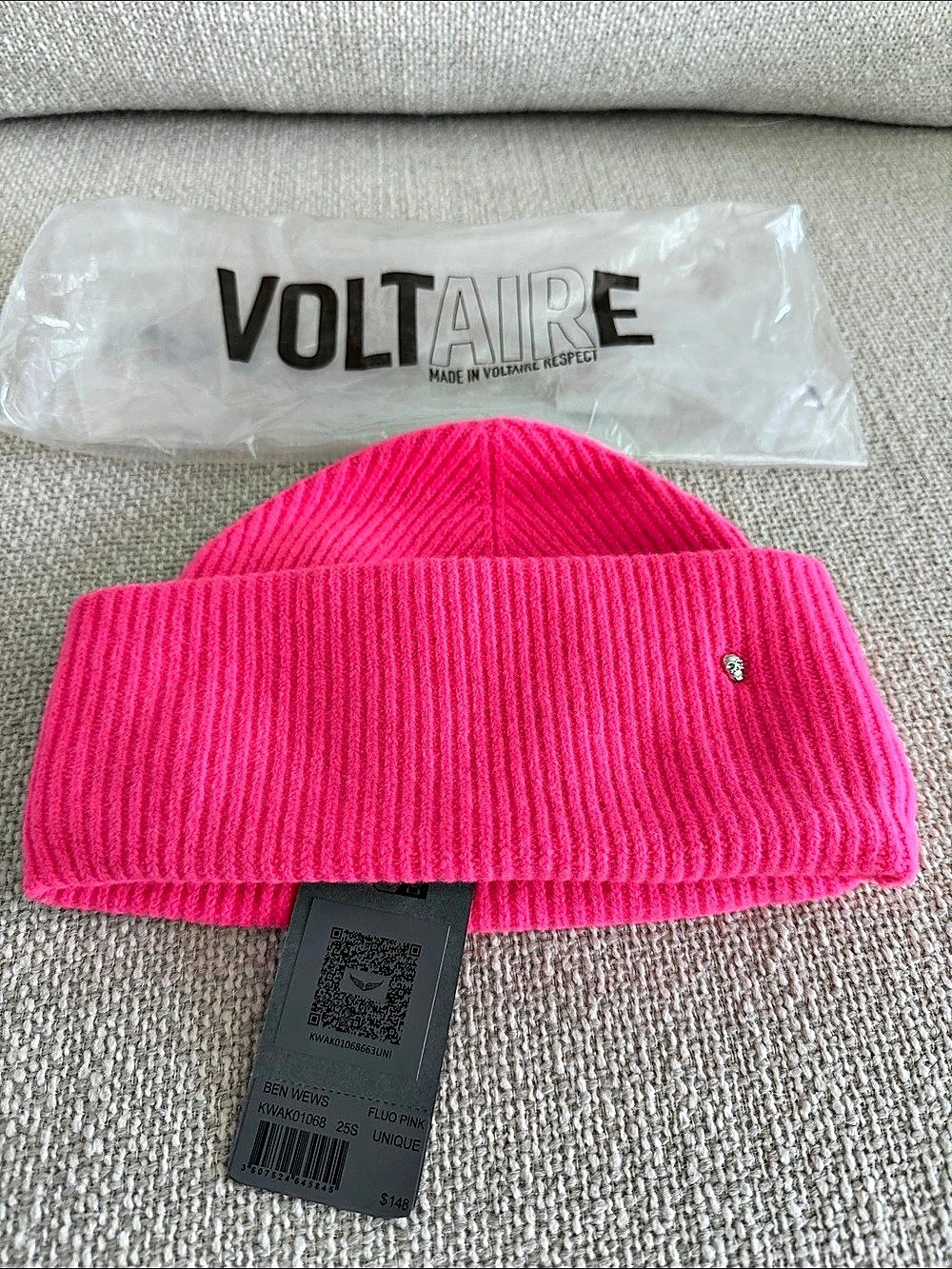 BNNW Zadig & Voltaire Ben Beews Pink Wool Cashmere Beanie